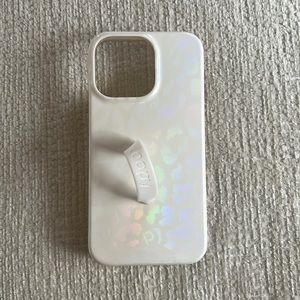 Iridescent Rainbow White Opal Leopard Loopy Case